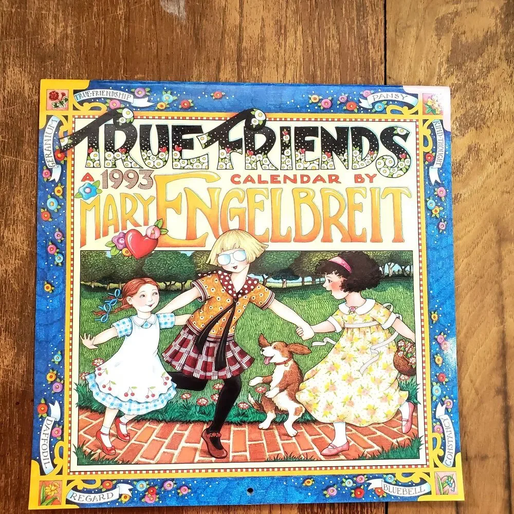 Vintage True Friends 1993 Mary Engelbreit Wall Calendar UNUSED 12 x 12
